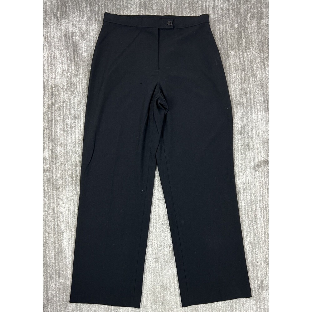 Kim Rogers Pants Womens 10 Black Straight Leg Stretch Dress Trousers Business